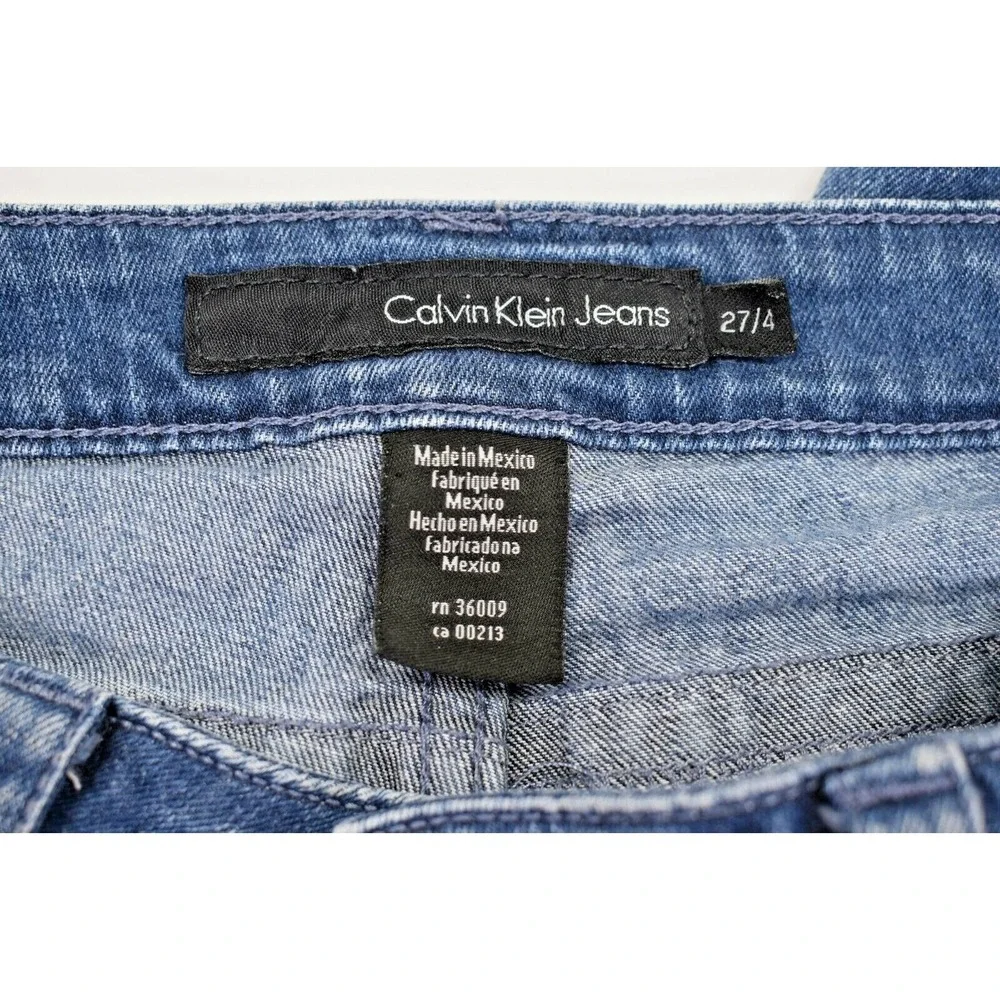 CALVIN KLEIN Women's Bermuda Blue Jean Shorts Denim Size 27/4 Small‎ Stretch